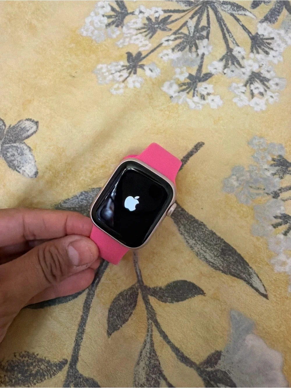 Apple Pink Smartwatch with Pink Silicone Band
